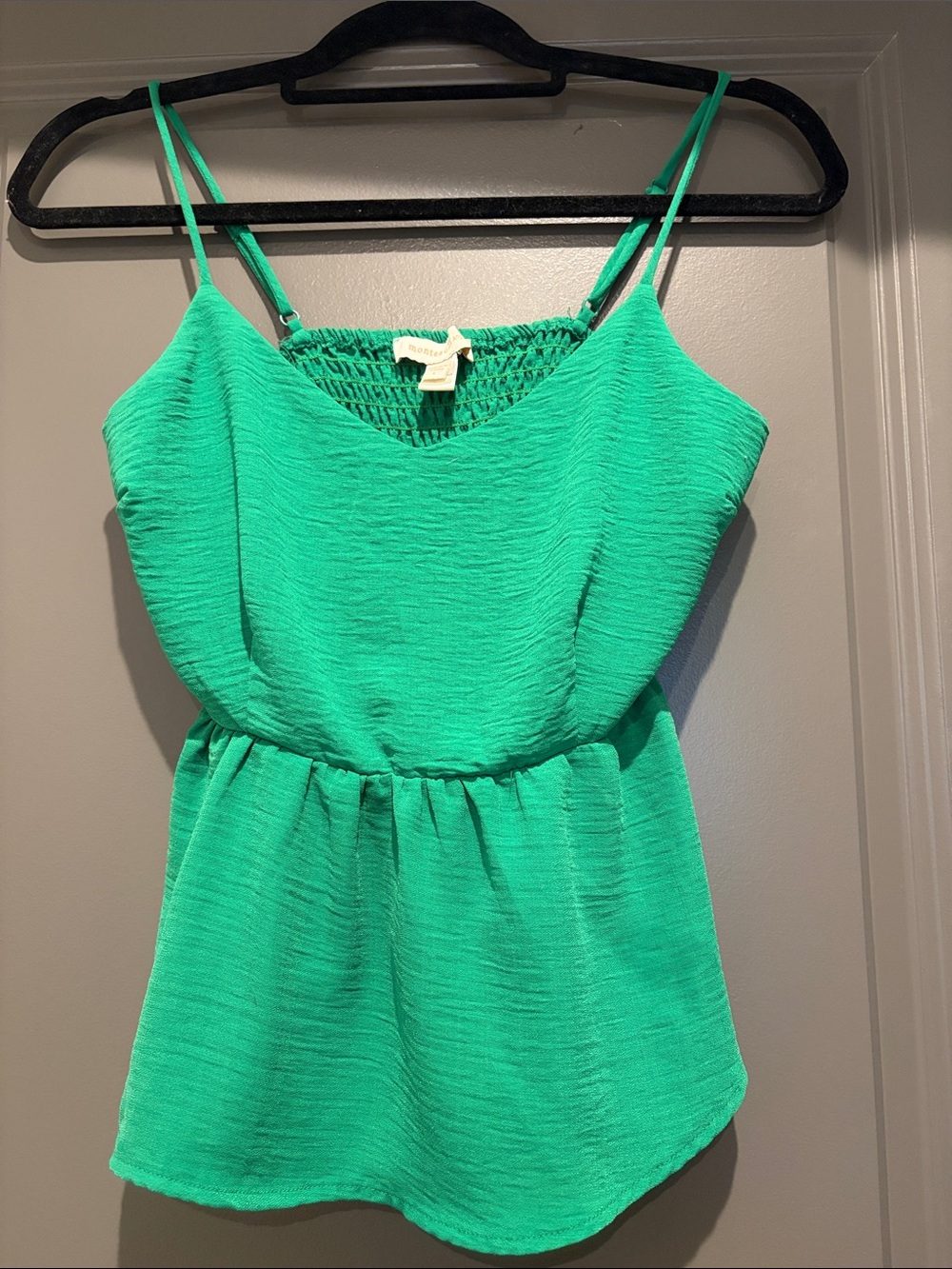 Monteau Bright Green Textured Double-Strap Camisole